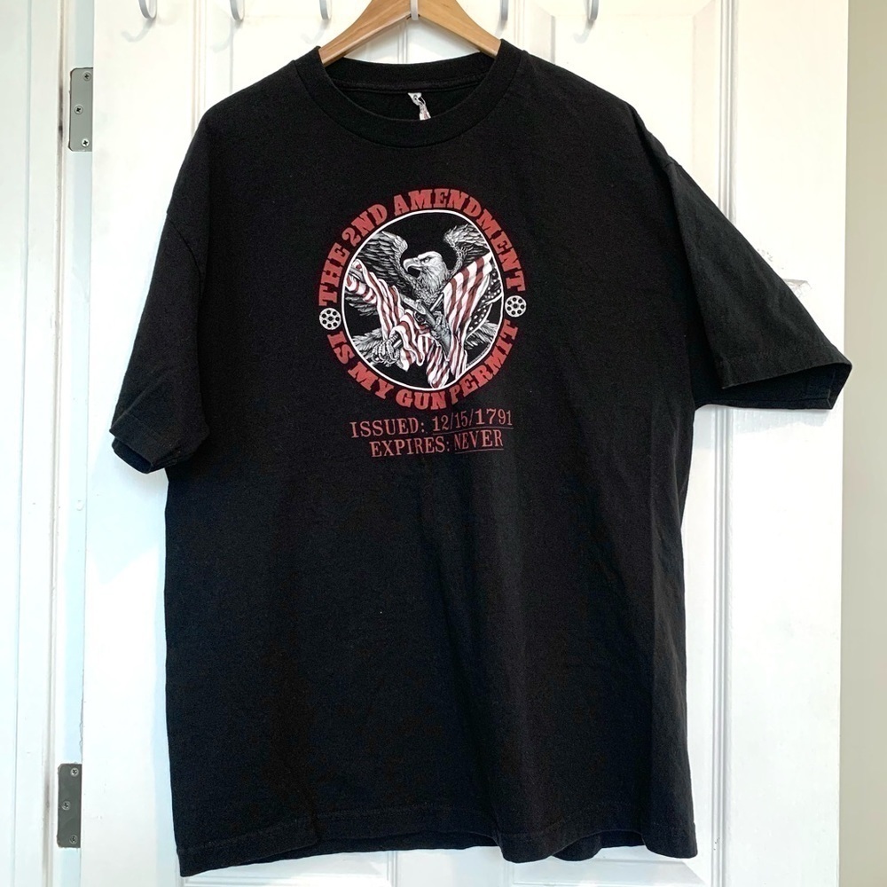 2nd Amendment Gun Permit t-shirt patriotic graphic tee Streetwear eagle XL - Picture 1 of 6